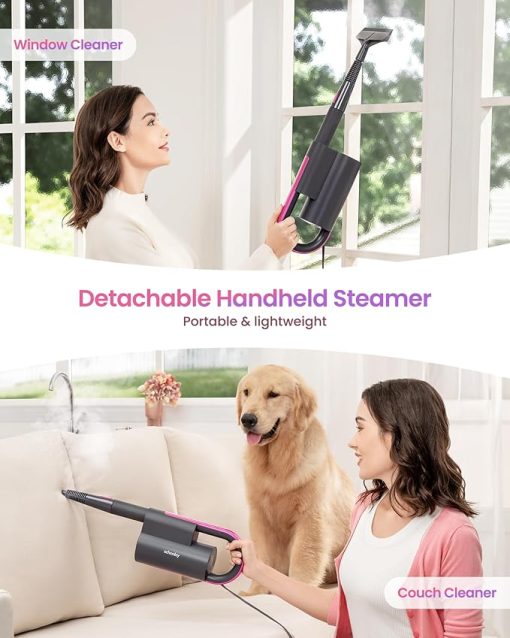 Schenley Steam Mop, Detachable Handheld Steamer, 7-in-1 Accessories, Microfiber Pads - Image 7