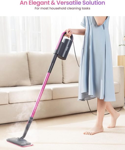 Schenley Steam Mop, Detachable Handheld Steamer, 7-in-1 Accessories, Microfiber Pads