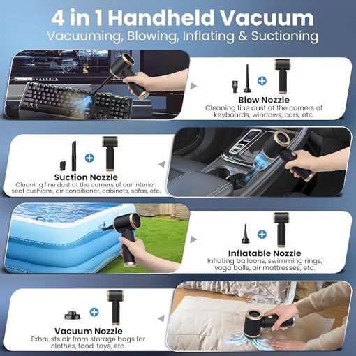 12000Pa Wireless Handheld Vacuum, 4-in-1 Mini Rechargeable Cleaner - Image 6